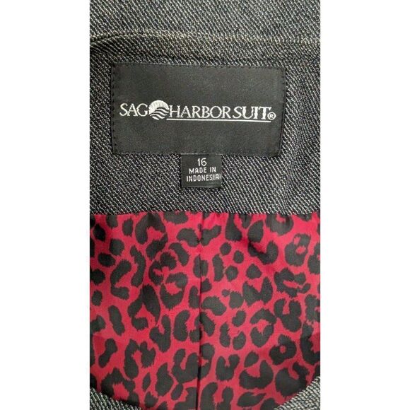 Sag Harbor Womens Size 16 Gray Long Sleeve Mid Length One Piece Suit Jacket - Picture 7 of 10